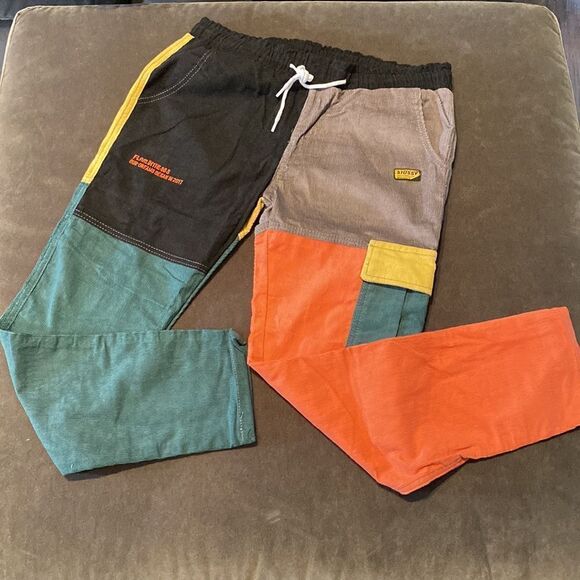 Men’s Shein Multicolor Corduroy Drawstring Pants 100% Cotton Size M NWOT - Picture 1 of 10
